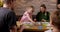 happy playful family spending time together and playing board games at home