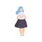 Happy Plump Woman, Body Positive, Self Acceptance and Beauty Diversity Concept Vector Illustration