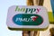 Happy PMU logo and text sign store famous french shop horse race betting sport