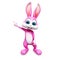 Happy pointing bunny