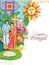 Happy Pongal Holiday Harvest Festival of Tamil Nadu South India greeting background