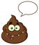 Happy Poop Cartoon Mascot Character With Speech Bubble