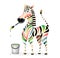 Happy Positive Colorful Zebra Psychology Concept