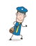 Happy Postman in Running Pose Vector