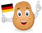 Happy Potato Holding a German Flag