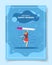 Happy pregnancy pregnant woman jump holding test pack for template of banners, flyer, books, and magazine cover