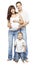 Happy Pregnant Family, Mother Father and Child, Young Parents wi