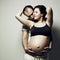 Happy pregnant woman with husband