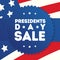 Happy president day sale banner with american flag background for promotion