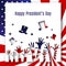 Happy President day text banner hands hats on american flag background Patriotic american theme USA flag pattern stars stripes