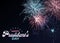 Happy President`s Day - federal holiday. Beautiful bright fireworks lighting up night sky