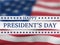 Happy president`s day - poster with the flying flag of the United States of America