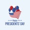 Happy Presidents` Day Poster with american flag and balloons vector