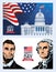 Happy presidents day poster with lincoln and washington