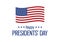 Happy Presidents` Day Sign with american flag icon vector