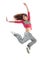 Happy pretty modern slim hip-hop style woman dancer dancing jum