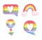 Happy pride day lgtbi icon set vector design