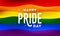 Happy Pride Day text on rainbow color background for LGBTQ concept.