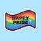 Happy Pride Month Rainbow Flag Sign Design