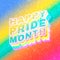 Happy pride month text 3d vintage word art glitter texture