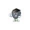 Happy and proud of black love balloon wearing a black Graduation hat