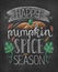Happy pumpkin spice season chalk lettering