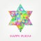 Happy Purim card with stars