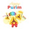 Happy Purim celebration layout template