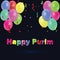 Happy Purim. Party colorful background.