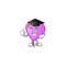 Happy purple love balloon wearing a black Graduation hat