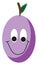 Happy purple plum, illustration, vector