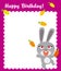 Happy rabbit birthday frame