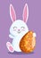 Happy rabbit with egg decoration to easter event