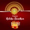 Happy raksha bandhan celebration greeting card with vector gifts