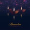 Happy Ramadan Kareem traditional holiday. Lights beautiful holiday greeting ramadan holy month. Dark lantern poster with