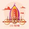 Happy rath yatra celebration hindi text vector