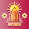 Happy rath yatra festival celebration illustration hindi logo icon vector design