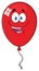 Happy Red Balloon Cartoon Mascot Character