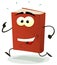 Happy Red Book Character Running