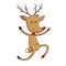 Happy Reindeer Jumping With Joy