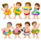 Happy Relax Holiday Children Swimming Pool Party using inflatable floats