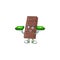 Happy rich chocolate bar character with money on hands