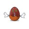 Happy rich chocolate egg cartoon character with Money eye