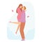 Happy romantic couple. Man Picking Woman Up. Romantic hug. Valentines Day concept. Vector illustration for banners, posters,