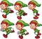 Happy running Christmas elf ready for animation