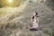 Happy rural girl smiling in outdoors