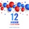 Happy russia day celebration poster with balloons