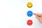 Happy, sad and angry face icons in white background. Customer feedback and satisfaction