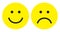 Happy and sad face icons