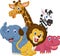 Happy safari animal cartoon